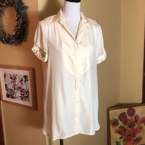 RAG & BONE size 6 Silk Tunic Ecru Metal Buttons Romantic Breathable Elegant $249